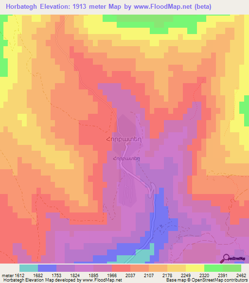 Horbategh,Armenia Elevation Map