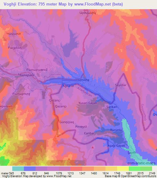 Voghji,Armenia Elevation Map