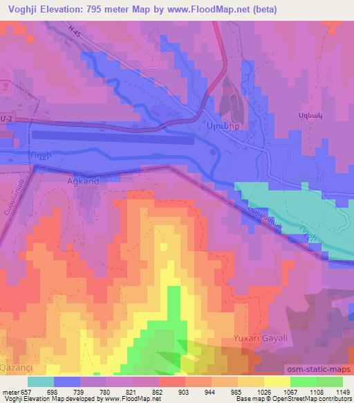 Voghji,Armenia Elevation Map