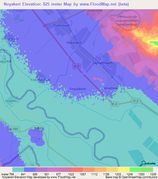 Noyakert,Armenia Elevation Map