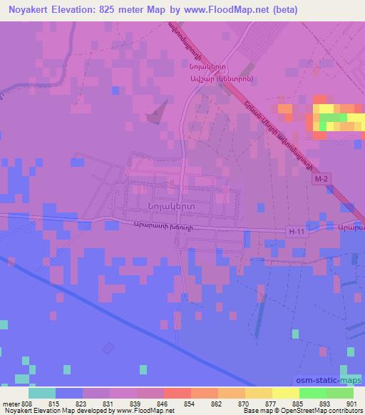 Noyakert,Armenia Elevation Map