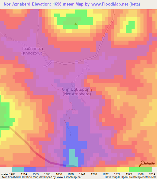 Nor Aznaberd,Armenia Elevation Map
