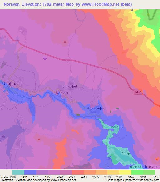 Noravan,Armenia Elevation Map