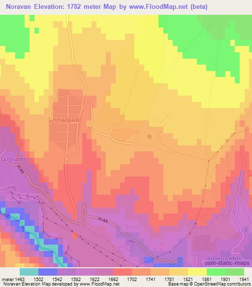 Noravan,Armenia Elevation Map