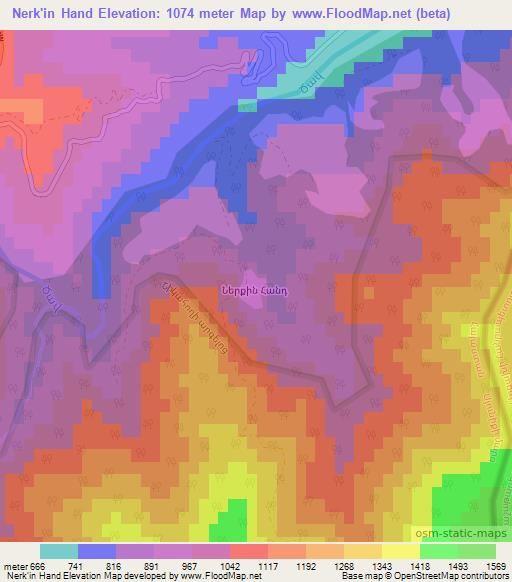 Nerk'in Hand,Armenia Elevation Map