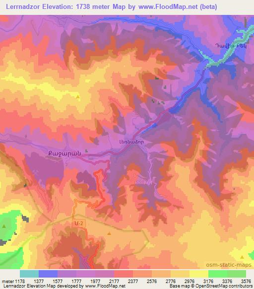 Lerrnadzor,Armenia Elevation Map