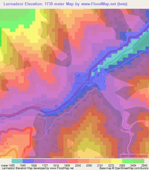 Lerrnadzor,Armenia Elevation Map
