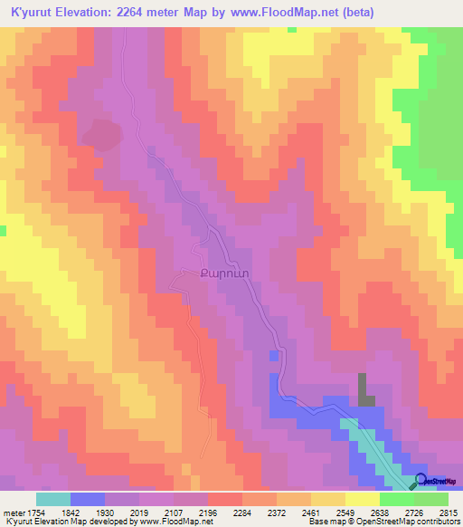 K'yurut,Armenia Elevation Map