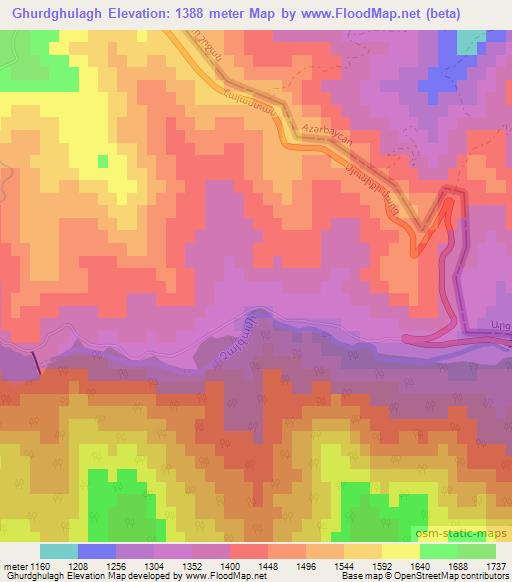 Ghurdghulagh,Armenia Elevation Map