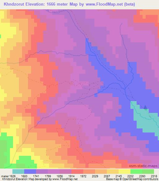 Khndzorut,Armenia Elevation Map