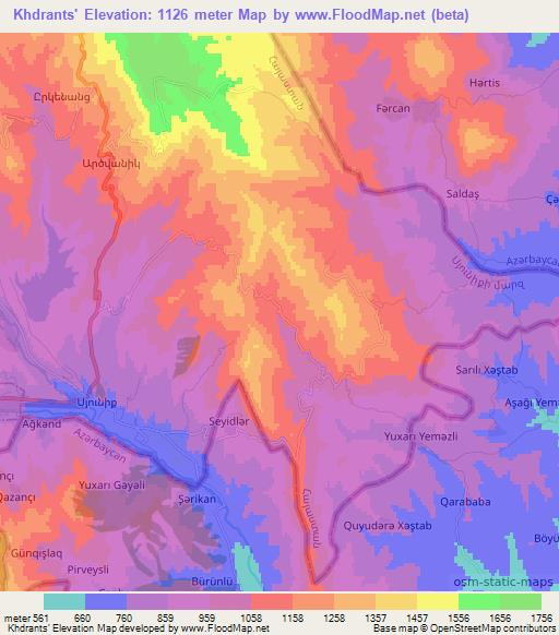 Khdrants',Armenia Elevation Map