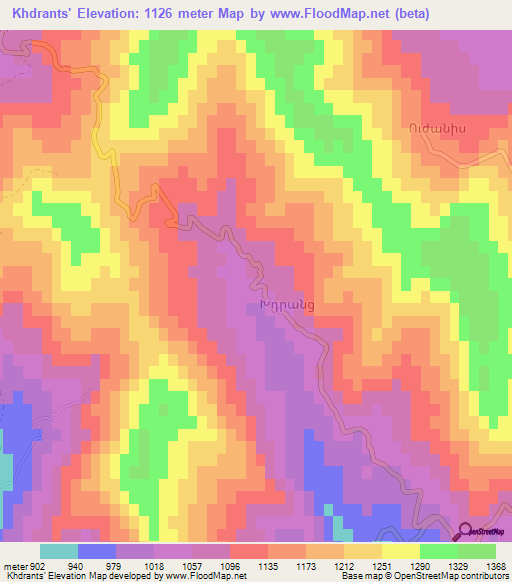 Khdrants',Armenia Elevation Map