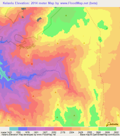 Kelanlu,Armenia Elevation Map