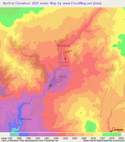 Kech'ut,Armenia Elevation Map