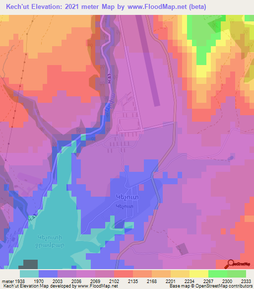 Kech'ut,Armenia Elevation Map