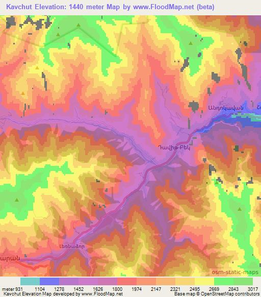 Kavchut,Armenia Elevation Map