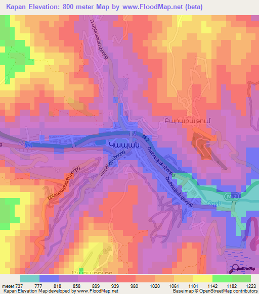 Kapan,Armenia Elevation Map