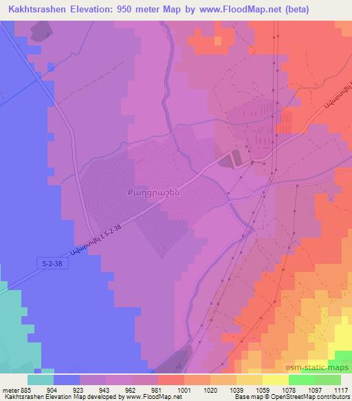 Kakhtsrashen,Armenia Elevation Map
