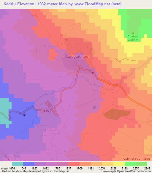 Kadrlu,Armenia Elevation Map