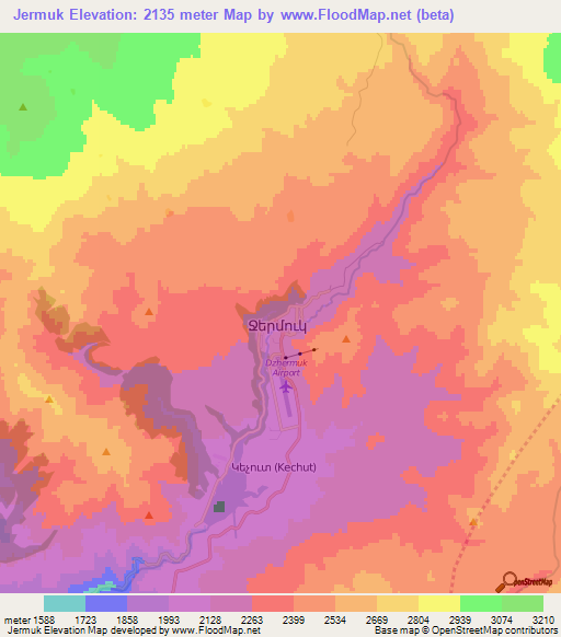 Jermuk,Armenia Elevation Map