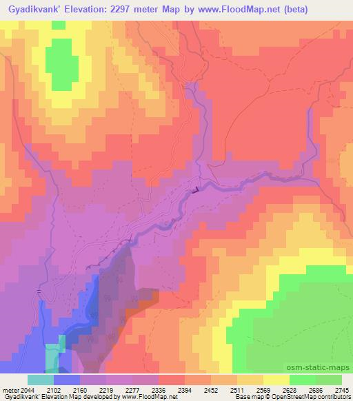 Gyadikvank',Armenia Elevation Map
