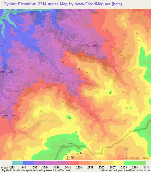 Gyabut,Armenia Elevation Map