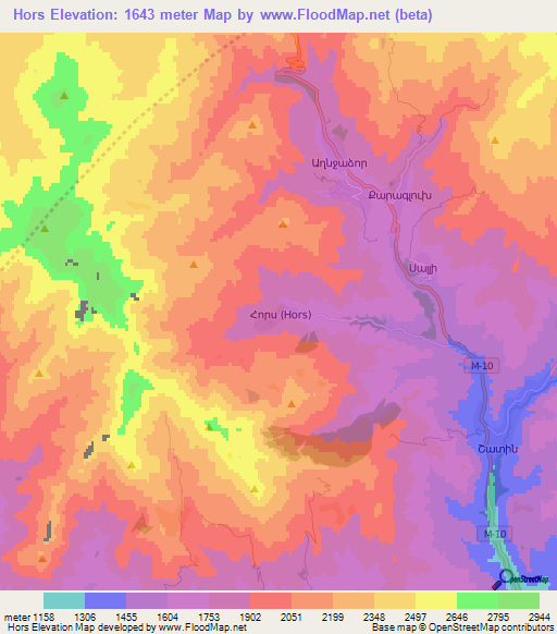 Hors,Armenia Elevation Map