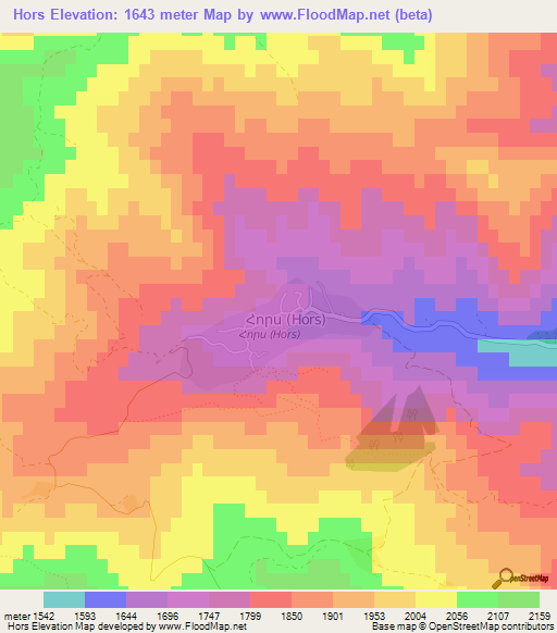 Hors,Armenia Elevation Map