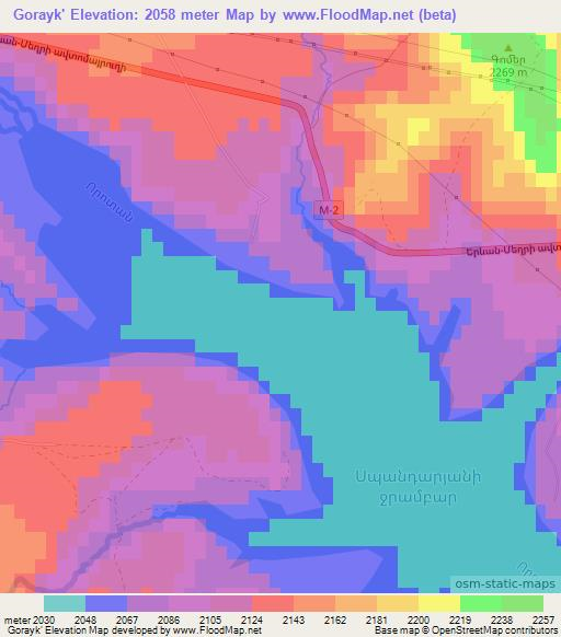 Gorayk',Armenia Elevation Map