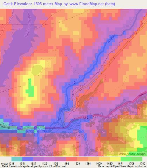 Getik,Armenia Elevation Map