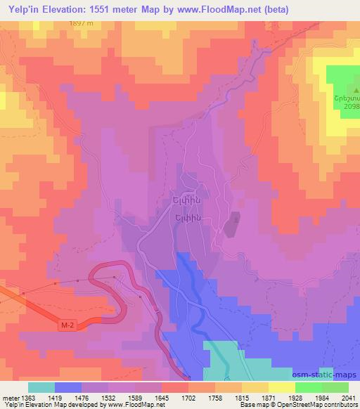 Yelp'in,Armenia Elevation Map