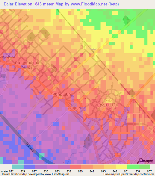 Dalar,Armenia Elevation Map