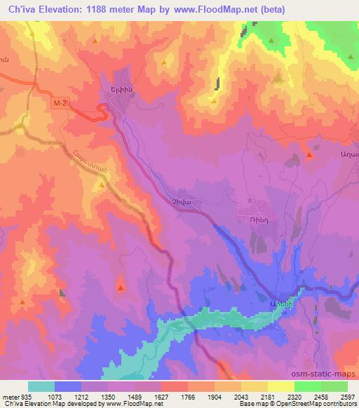Ch'iva,Armenia Elevation Map