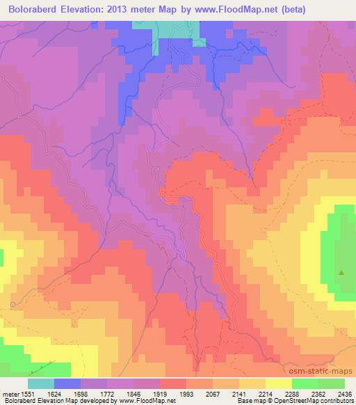 Boloraberd,Armenia Elevation Map
