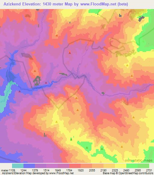 Azizkend,Armenia Elevation Map