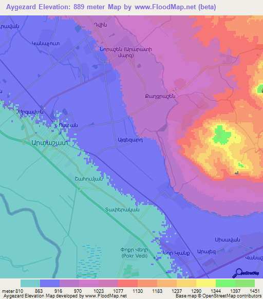 Aygezard,Armenia Elevation Map