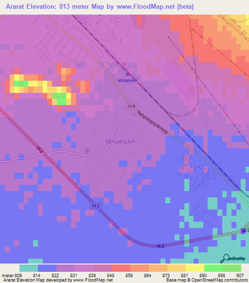 Ararat,Armenia Elevation Map
