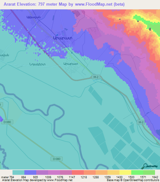 Ararat,Armenia Elevation Map