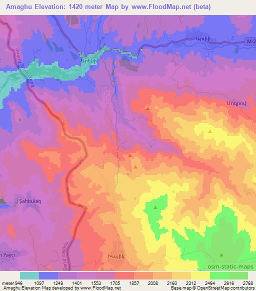 Amaghu,Armenia Elevation Map