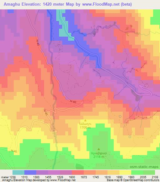 Amaghu,Armenia Elevation Map