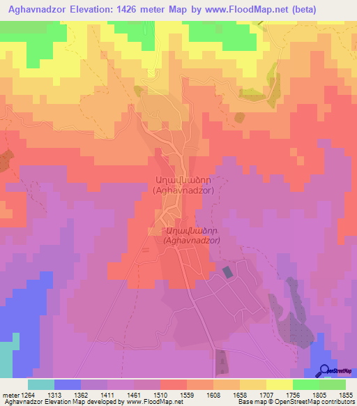 Aghavnadzor,Armenia Elevation Map