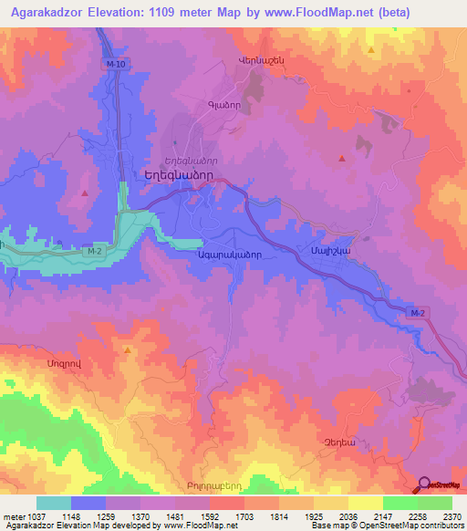 Agarakadzor,Armenia Elevation Map