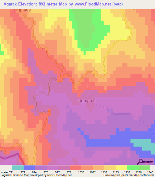 Agarak,Armenia Elevation Map