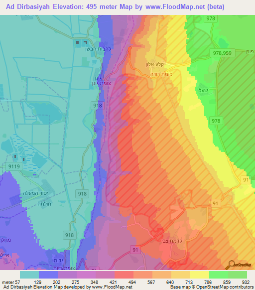 Ad Dirbasiyah,Syria Elevation Map