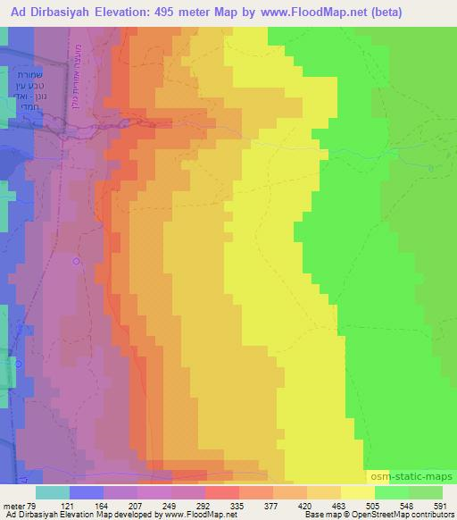Ad Dirbasiyah,Syria Elevation Map