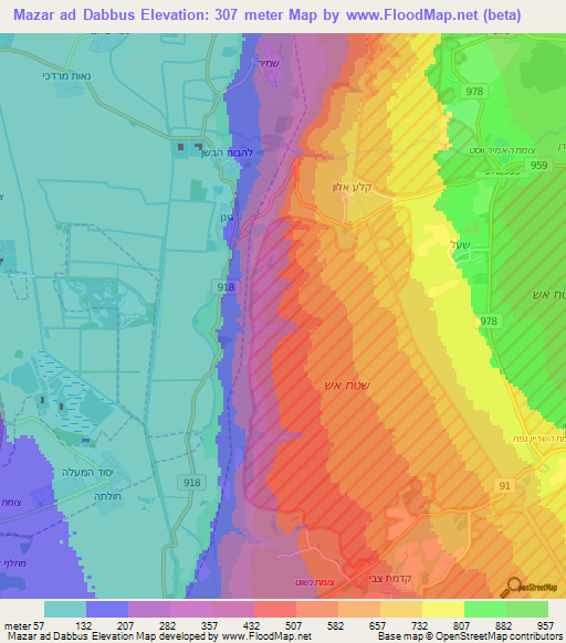 Mazar ad Dabbus,Syria Elevation Map