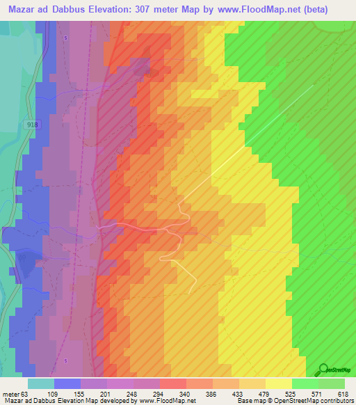 Mazar ad Dabbus,Syria Elevation Map