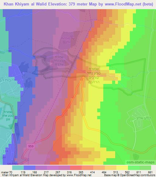 Khan Khiyam al Walid,Syria Elevation Map