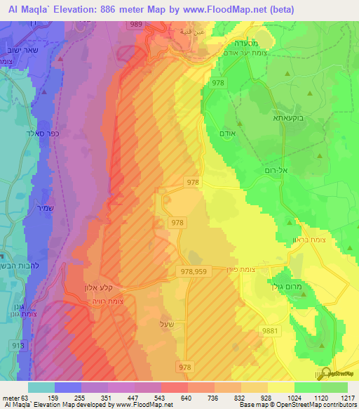 Al Maqla`,Syria Elevation Map