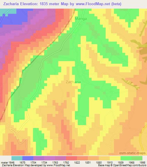 Zacharia,Kenya Elevation Map